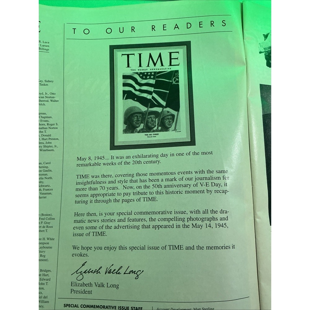 TIME Magazine Special Commemorative 95' Reprint May 24, 1945 The Big Three WWII - Picture 9 of 9